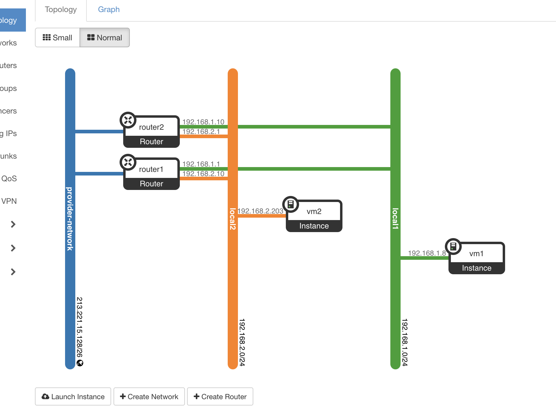 Объединение двух виртуальных сетей